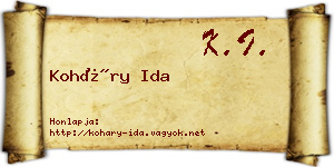 Koháry Ida névjegykártya