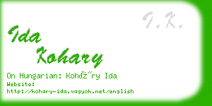 ida kohary business card